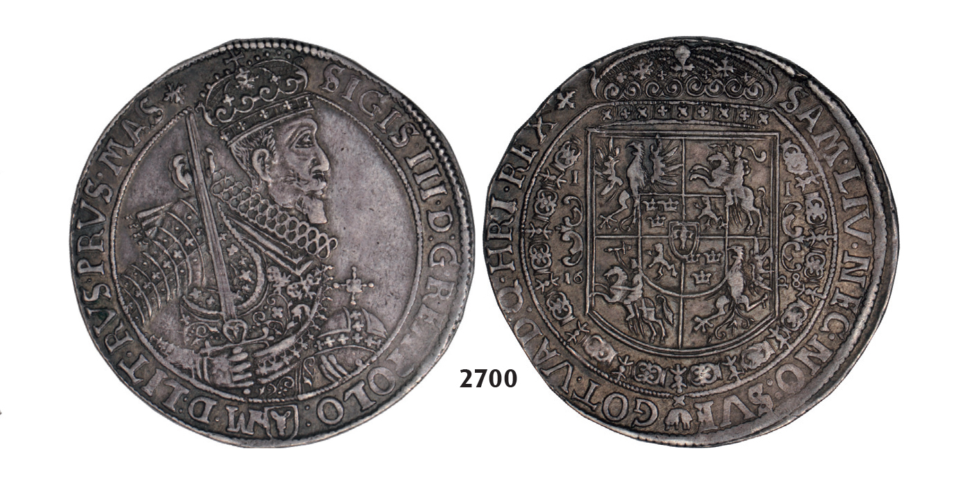 05.05.2013, Auction 2/2700. Poland, Sigismund III. Vasa, 1587-1632, Taler 1628-I/I, Bydgoszcz (Bromberg), Silver
