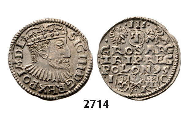 05.05.2013, Auction 2/2714. Poland, Sigismund III. Vasa, 1587-1632, 3 Groschen (Trojak) 1595-I/FS/C, Bydgoszcz (Bromberg), Silver
