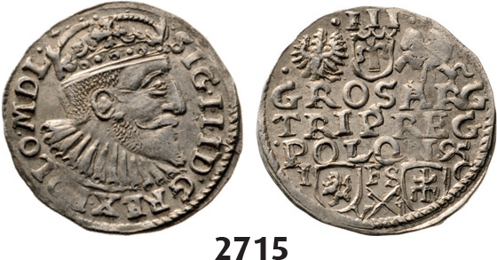05.05.2013, Auction 2/2715. Poland, Sigismund III. Vasa, 1587-1632, 3 Groschen (Trojak) 1595-I/FS/C, Bydgoszcz (Bromberg), Silver