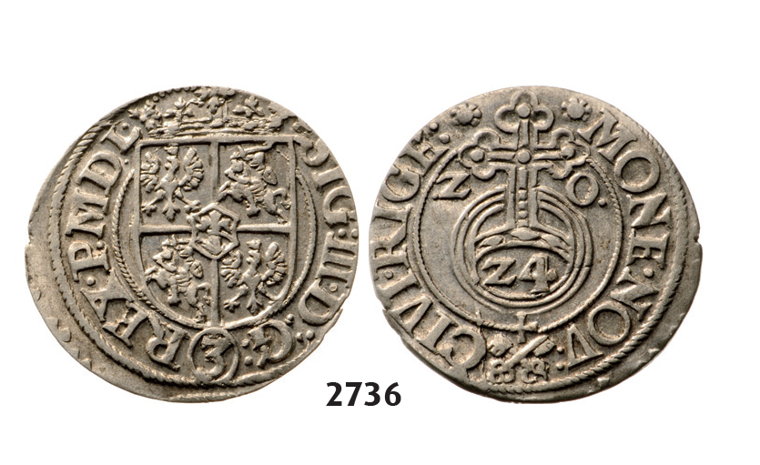 05.05.2013, Auction 2/2736. Poland, For Lithuania, 3 Pölker (Poltorak) 1620, Riga, Silver