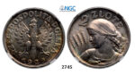 05.05.2013, Auction 2/2745. Poland, Second Republic of Poland, 1919-1939, 2 Zlote 1925, London, Silver , NGC MS63