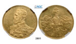 05.05.2013, Auction 2/2801. Romania, Carol I, 1866-1914, 25 Lei, No Date (1906) Brussels, GOLD, NGC MS62