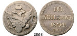 05.05.2013, Auction 2/2868. Russia, Alexander I, 1801-1825, 10 Kopeks 1804-СПБ/ФГ, St. Petersburg, Silver