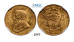 05.05.2013, Auction 2/2997. South Africa, Zuid-Afrikaansche Republiek (ZAR), Pond 1900, GOLD, NGC MS64