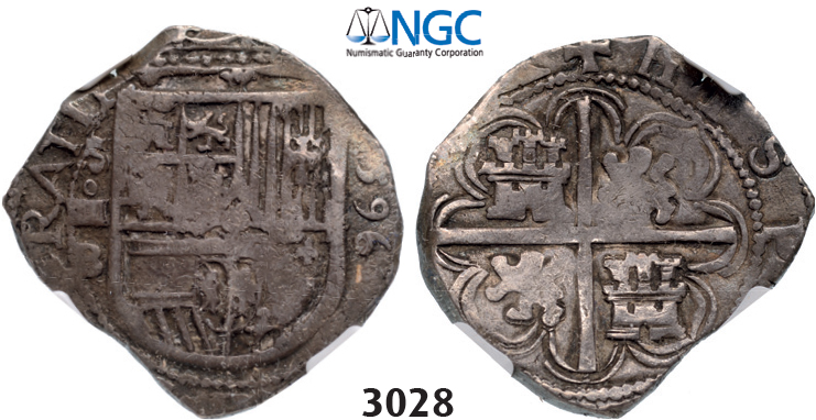 05.05.2013, Auction 2/3028. Spain, Philip II, 1556-1598, 4 Reales 1596-B, Seville, Silver, NGC VF35