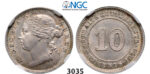 05.05.2013, Auction 2/3035. Straits Settlements (Singapore/Malaysia), Victoria, 1837-1901, 10 Cents 1878, Silver, NGC MS63