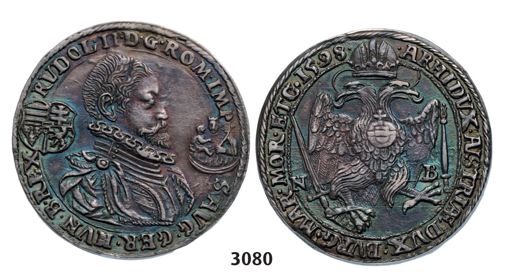 05.05.2013, Auction 2/3080. Transylvania, Rudolph II, 1576-1608, Taler 1598-NB, Nagybanya, Silver