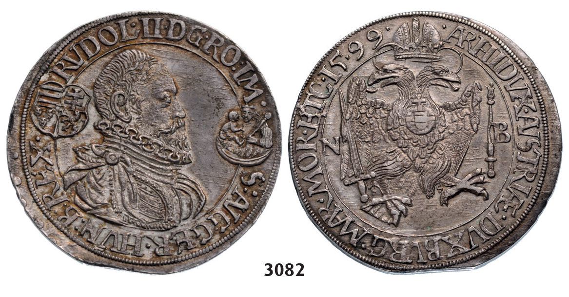 05.05.2013, Auction 2/3082. Transylvania, Rudolph II, 1576-1608, Taler 1599-NB, Nagybanya, Silver