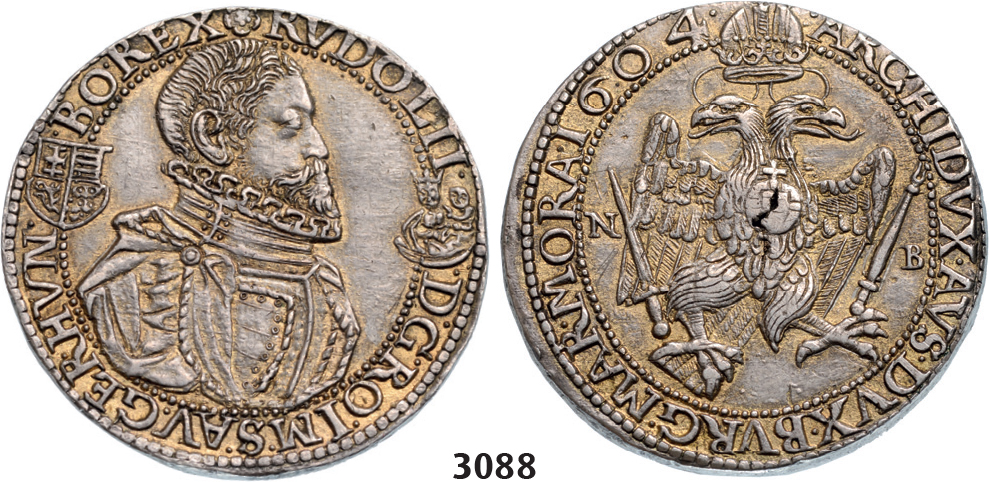 05.05.2013, Auction 2/3088. Transylvania, Rudolph II, 1576-1608, Taler 1604-NB, Nagybanya, Silver