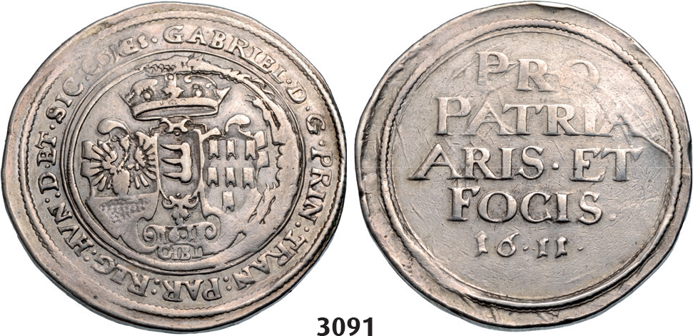 05.05.2013, Auction 2/3091. Transylvania, Gabriel Bathori, 1608-1613, Necessity Taler 1611, Hermannstadt, Silver