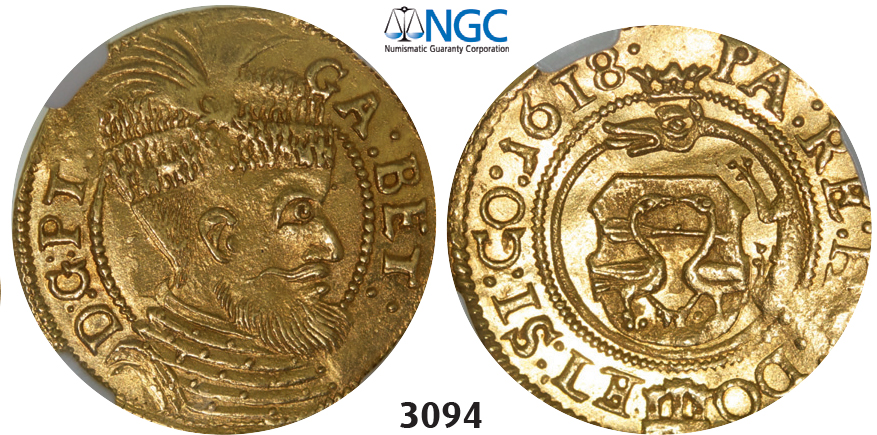 05.05.2013, Auction 2/3094. Transylvania, Gabriel Bethlen, 1613-1629, Ducat 1618, Klausenburg, GOLD