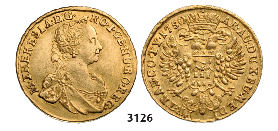 05.05.2013, Auction 2/3126. Transylvania, Maria Theresia, 1740-1780, Ducat 1750, Karlsburg, GOLD