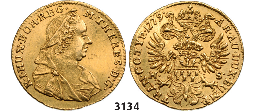 05.05.2013, Auction 2/3134. Transylvania, Maria Theresia, 1740-1780, Ducat 1779-H/S, Karlsburg, GOLD
