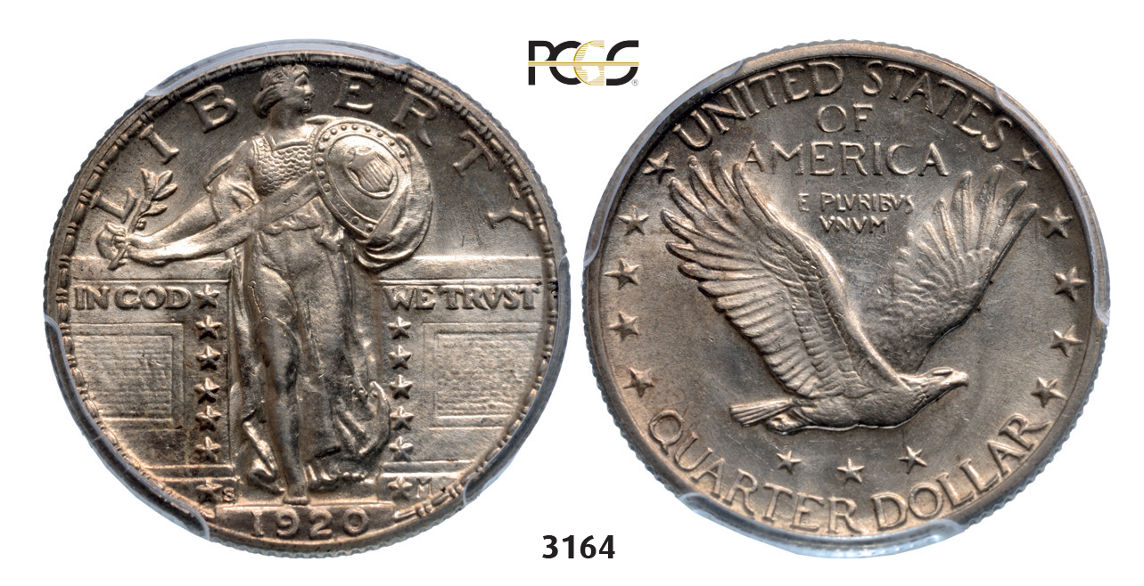 05.05.2013, Auction 2/3164. United States, Standing Liberty Quarter (25 Cents) 1920-S, San Francisco, Silver, PCGS MS64FH