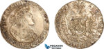 A10-285, Hungary, Leopold I, 1/2 Taler 1661 KB, Kremnitz Mint, Silver, (14.19g), Husz-1396, Unger 1038a, Old cabinet toning, EF-AU, Extremely rare date! Only a few known!