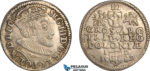 A10-435, Poland, Sigismund III, 3 Groschen (Trojak)  1589 ID, Olkusz Mint, Silver, (2.22g), Iger O.89.1.c, Light toning, VF-XF