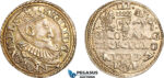 A11-378, Poland, Sigismund III, 3 Groschen (Trojak) 1597, ''7'' strongly restruck like an Axe, with a sharp tail at the bottom, Olkusz  Mint, Silver (2.34g), Iger O.97.2 var, (Unpublished Variety) Green/grey toning, AU