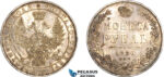 A11-490, Russia, Nicholas I, Rouble 1850 СПБ ПА, St. Petersburg Mint, Silver, Bitkin-226, Cleaned, Old cabinet toning, AU