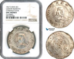 AI223, China, "Memento" Dollar 1927, Silver, L&M-49, 6 Pointed Stars, NGC UNC Det.