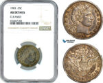 AI380, United States, Barber Quarter (25C.) 1903, Philadelphia Mint, Silver, NGC AU Det.