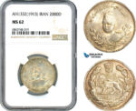 AI771, Iran, Ahmad Shah, 2000 Dinars AH1332 (1913) Tehran Mint, Silver, NGC MS62