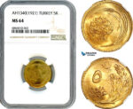 AI842, Turkey, 5 Kurush AH1340 (1921) NGC MS64