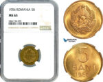AI882, Romania, People's Republic, 5 Bani 1956, NGC MS65
