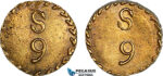 AJ174, Portugal & Brazil, Monetary Weight for 1600 Reis, 9 Shillings, Cf. 1740H, (3.61g), UNC