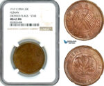 AK223, China, Hunan, 20 Cash 1919, Crossed Flags, Star, NGC MS63BN