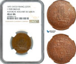 AK246, France, 1693 Bronze Medal, Auveragne - Bocart de Saron, NGC MS61BN