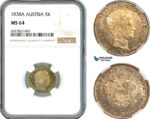 AK281, Austria, Ferdinand I, 5 Kreuzer 1838 A, Vienna Mint, Silver, NGC MS64