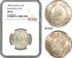 AK312, Austria, Franz II, 20 Kreuzer 1805­ E, Karlsburg Mint (Transylvania) Silver, NGC MS64