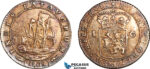 AK405, Netherlands East Indies, Batavian Republic 1 Gulden 1802, Silver, Lightly cleaned, XF-AU
