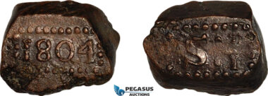 AK409, Netherlands East Indies, Java, 1/2 Stuiver 1804, Light corrosion, XF-AU