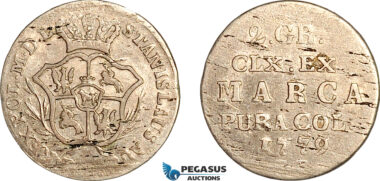 AK412, Poland, Stanislaw II Augustus, 2 Groschen 1779, Warsaw Mint, Silver, XF