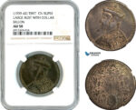 AK455, China, Szechuan-Tibet, 1 Rupee (1939–42) Large Bust With Collar, Chengdu Mint, Billon, NGC AU50