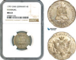 AK590, Germany, Hamburg, Franz II, 4 Schilling Courant 1797 OHK, Silver, NGC MS63