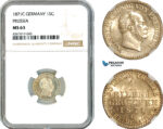 AK639, Germany, Prussia, William I, 1 Silbergroschen 1871 C, Frankfurt am Main Mint, Silver, NGC MS63