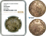 AK655, Russia, Nicholas I, 1 Rouble 1842 СПБ-АЧ, St. Petersburg Mint, Silver, NGC AU Det