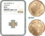 AK685, Germany, Frankfurt, 1 Kreuzer 1864, Silver, NGC MS66