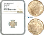 AK686, Germany, Frankfurt, 1 Kreuzer 1864, Silver, NGC MS66