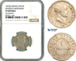 AK768, France, Napoleon I, 1 Franc 1810 K, Bordeaux Mint, Inverted Mintmark, Silver, NGC VF Det