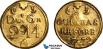 AK932, Great Britain & Ireland, George III, Monetary Weight for 1/2 Guinea, Before 1772 (4.02g), EF-