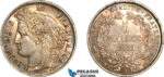 AK951, France, Second Republic, 5 Francs 1851 ­A, Paris Mint, Silver, Light cleaning, AU