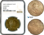 AL081, Germany, Hannover, Wilhelm IV, 1 Taler 1837 A, Clausthal Mint, Silver, NGC AU58