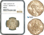 AL083, Germany, Prussia, Friedrich III, 2 Mark 1888 A, Berlin Mint, Silver, NGC MS63