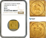 AL018, Germany, Nurnberg, Klippe "Lamb" Ducat 1700 CGL, Gold, NGC MS63, Rare!