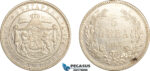 AL283, Bulgaria, Alexander I, 5 Leva 1885, St. Petersburg Mint, Silver, Cleaned, VF-XF