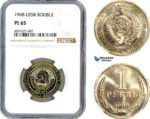 AL428, Russia, USSR, 1 Rouble 1968, NGC PL65