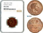 AL496, Italy, Naples & Sicily, Ferdinand II, 2 Tornesi 1852, Naples Mint, NGC MS62BN